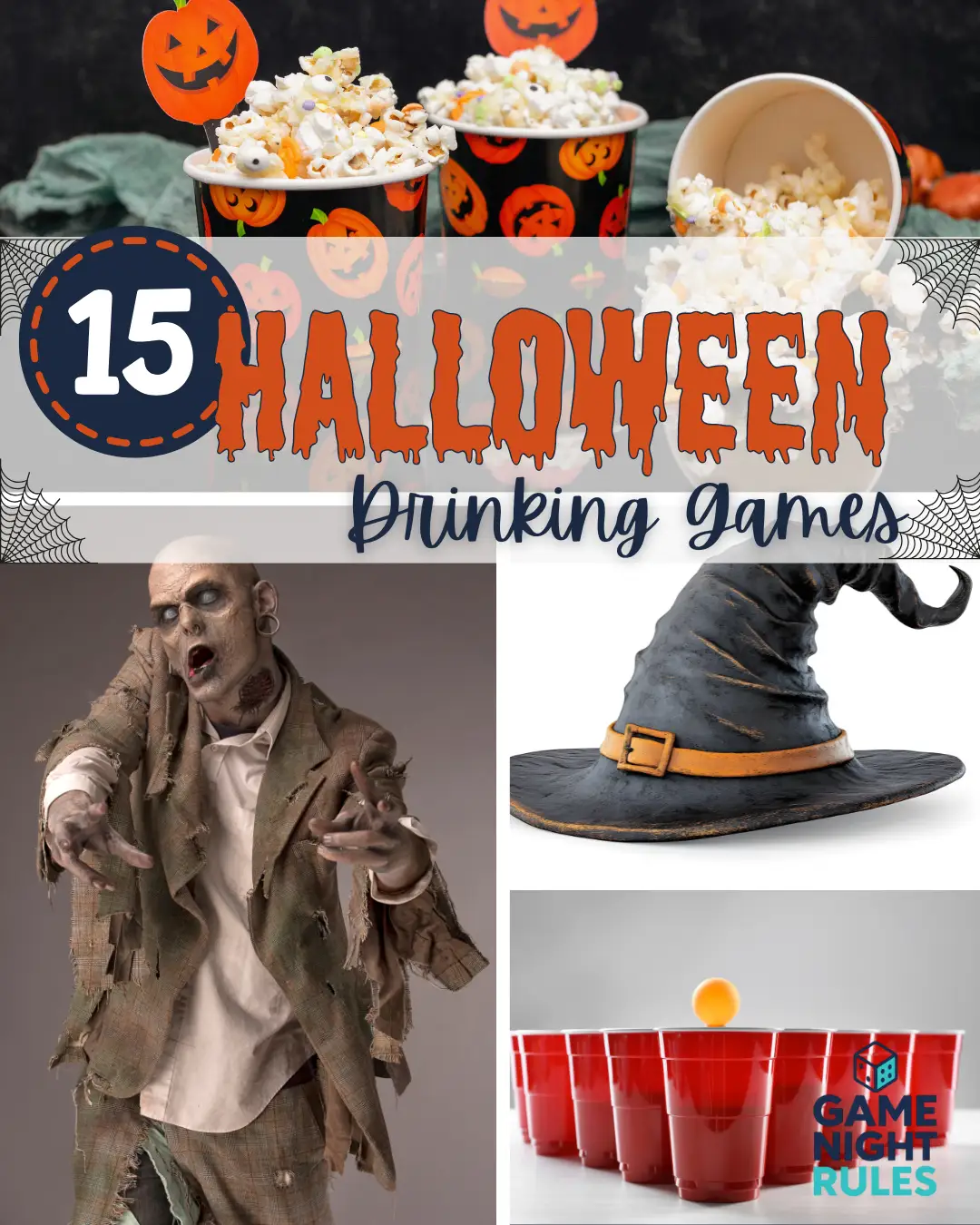 15 Halloween Drinking Games, Witches hat, Beer Pong Zombie