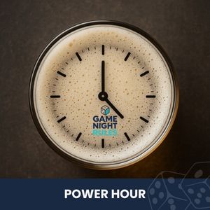 Beer and clock face with text for Power Hour Drinking Game Rules